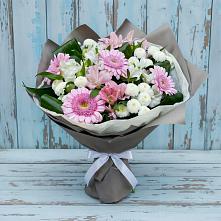 Букет цветов из:  Герберы, Альстромерии и Хризантемы #REPLACE_PRED# Уптар