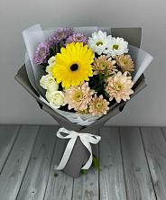 Букет цветов из:  Розы, Герберы и Хризантемы в Уптар