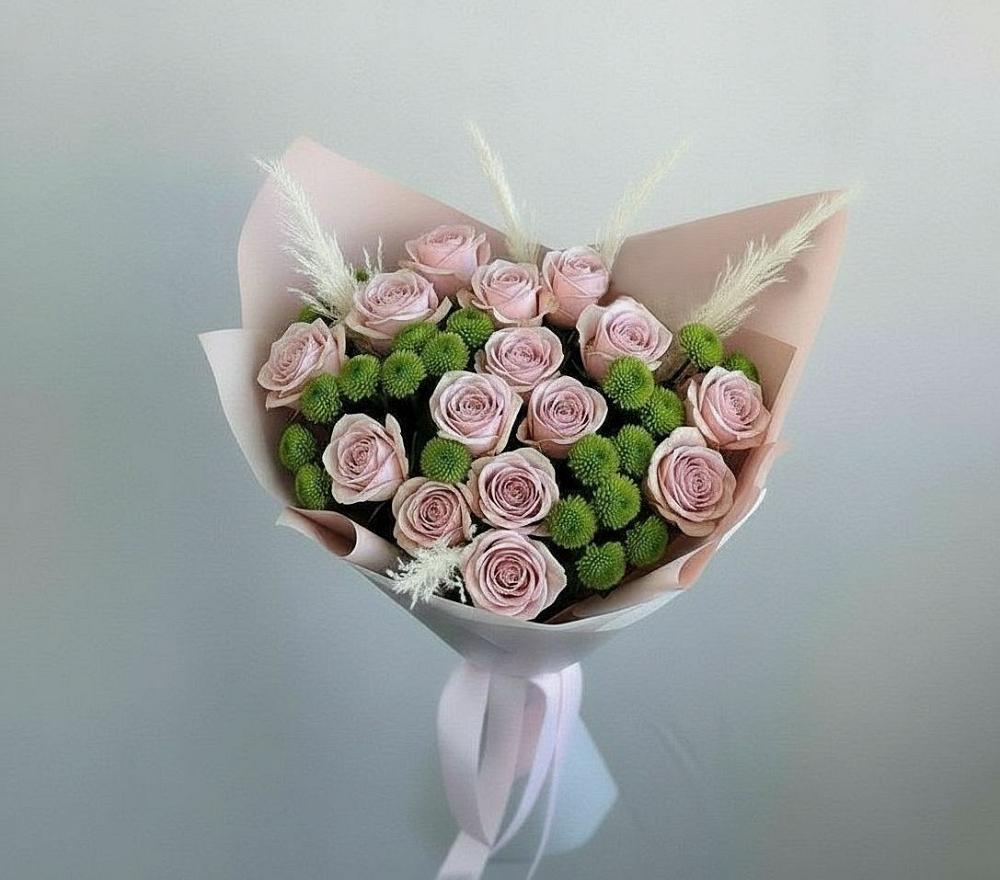 Букет цветов из: Розы и Хризантемы в Уптар