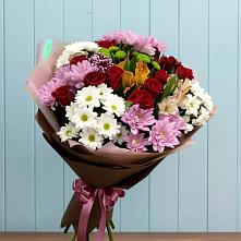 Букет цветов из:  Розы, Хризантемы и Альстромерии в Уптар