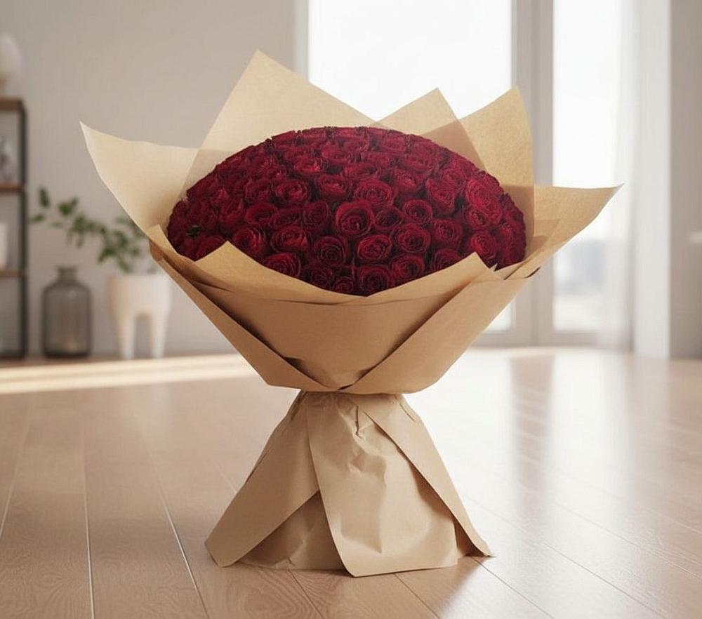 Букет 101 Красная роза в Уптар