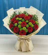 Букет цветов из:  Розы и Хризантемы в Уптар