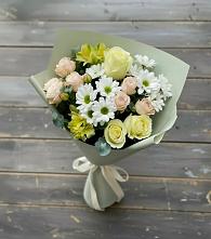Букет цветов из:  Альстромерии, Розы и Хризантемы в Уптар