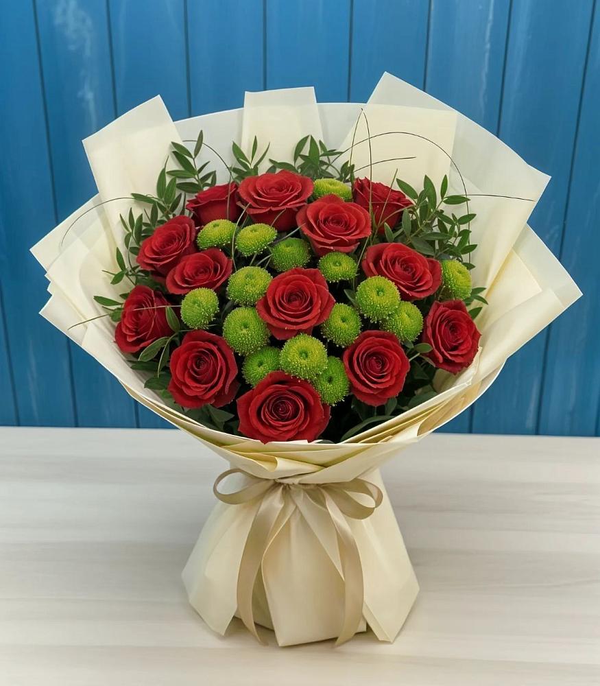 Букет цветов из: Розы и Хризантемы в Уптар